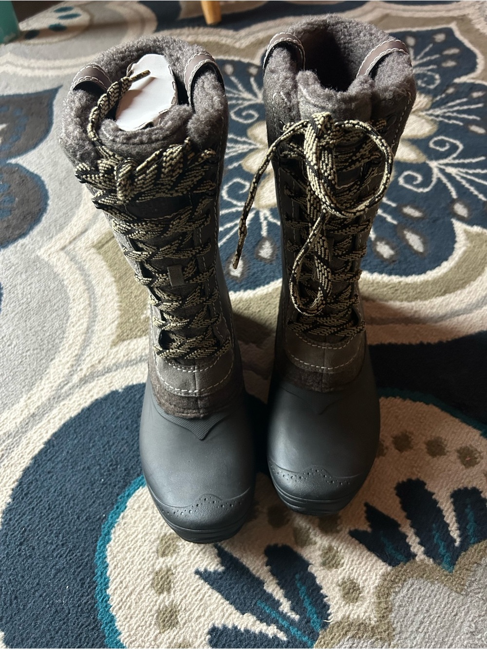 The North Face Women's Brown Lace-Up Insulated Winter Boots